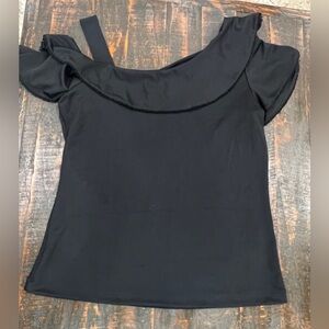 Banana Republic one shoulder ruffle bra friendly top